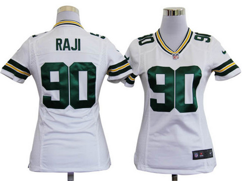 Nike game nfl Women Jerseys Green Bay Packers 90 B.J. Raji White
